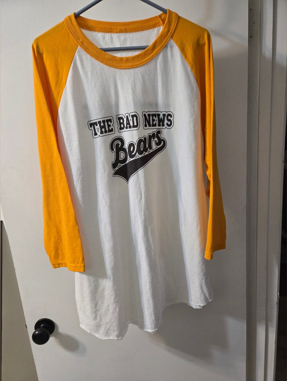 Bad News Bears Fuzzy Bear Mens T-Shirt Raglan Baseball Sz 2XL